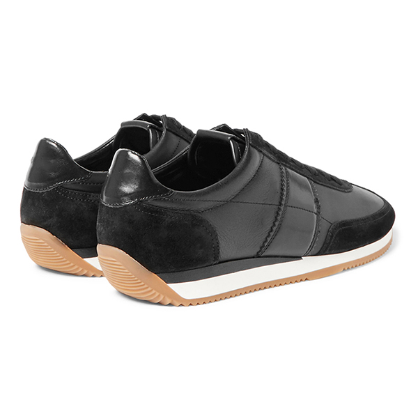 Black Leather Low Top Sneakers (3)