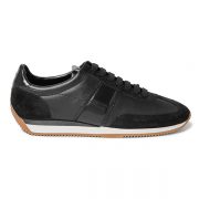 Black Leather Low Top Sneakers (4)