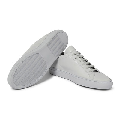 Italian Popular Designer Low Cut Shoes Light Grey Leather Casual ...
