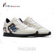 Genuine Leather Shoes Luxury Dragon Embroidery Sneakers For Men