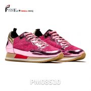 Metallic Pink Women Sneakers Breathable Grid Mesh Shoes
