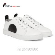 New Design Custom White Shoes is made by white genuine leather. Black Semicircular Decoration. White lace in cotton. White rubber soles with stitching. All details we can make customized or we can make your design.