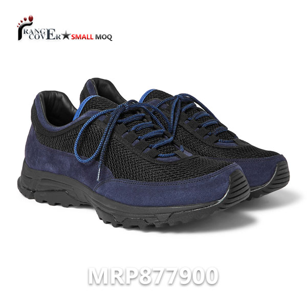 Classic Navy Suede Breathable Mesh Runner Tenis Shoes
