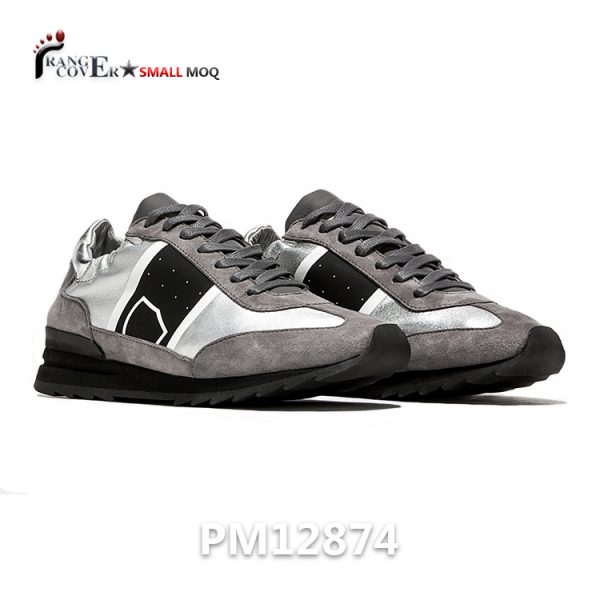 Grey Women Sneakers Italian Luxury Leather Shoes